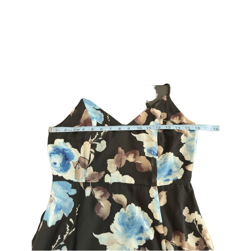 NWT Lulus Artwin Black Floral Print Ruffled High-Low Maxi Dress Size Medium - Picture 10 of 13